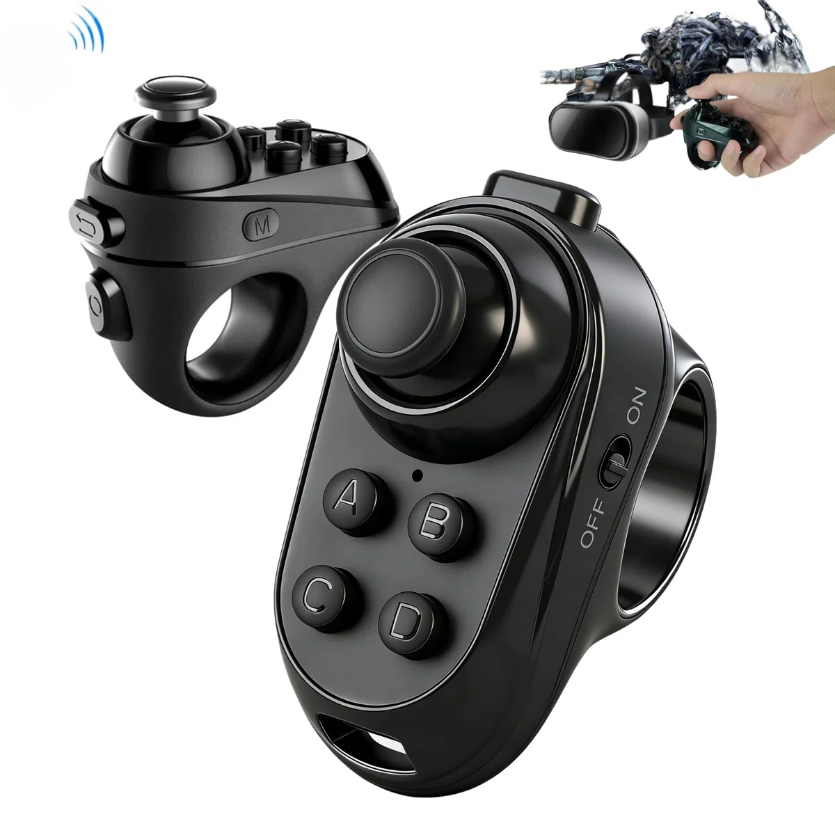 Ouitble Bluetooth VR Fernbedienung Kabelloser VR Controller Gamepad Selfie Timer Joystick mit Blättern für VR -Brillen MobiltelefoneTablets