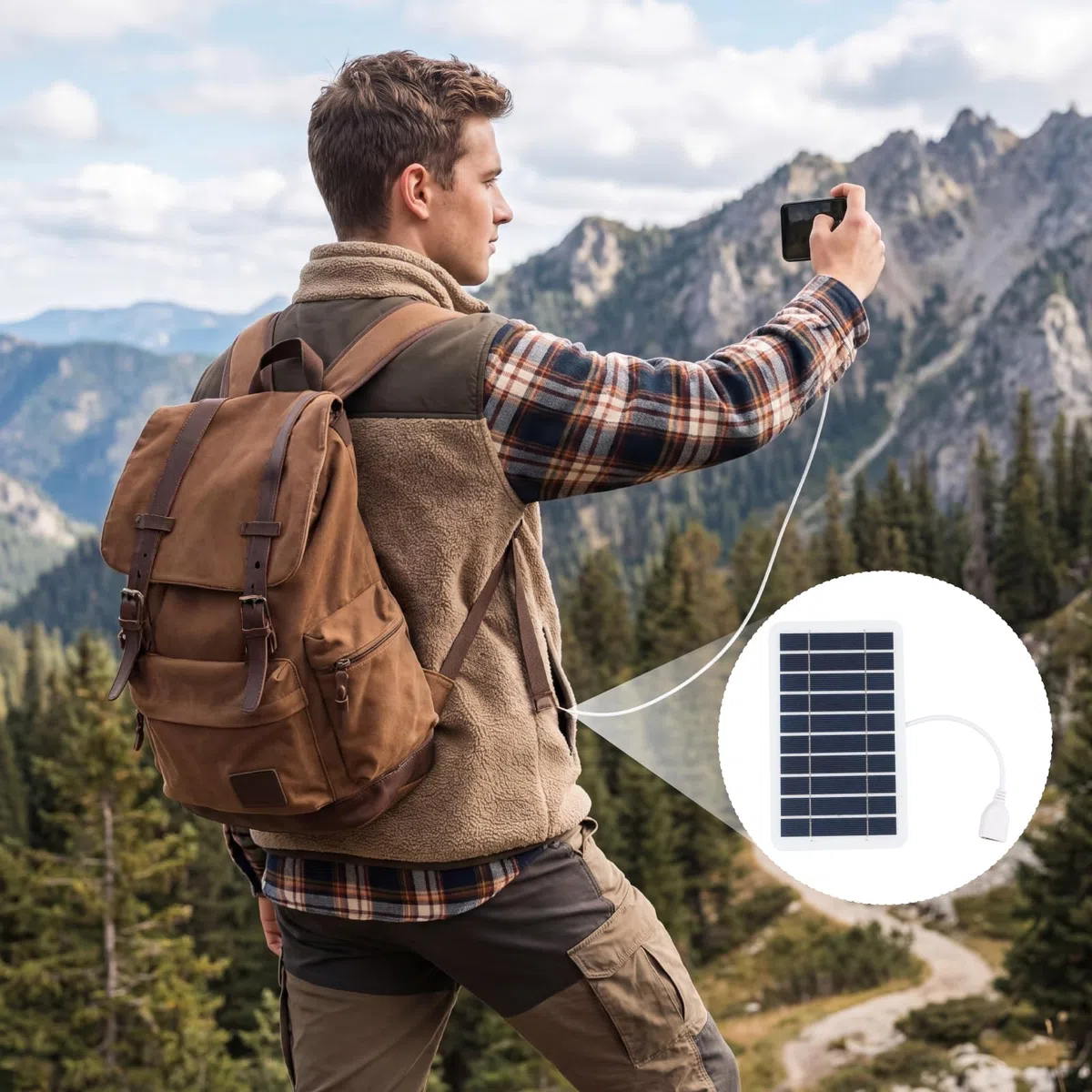 Tragbares 2W Solarpanel mit 5V USB-Anschluss, wasserdicht nach IP65, ideal für Handy, Powerbank, MP3-Player, langlebiges Design für Wandern, Camping und Outdoor-Aktivitäten, Solarpanel