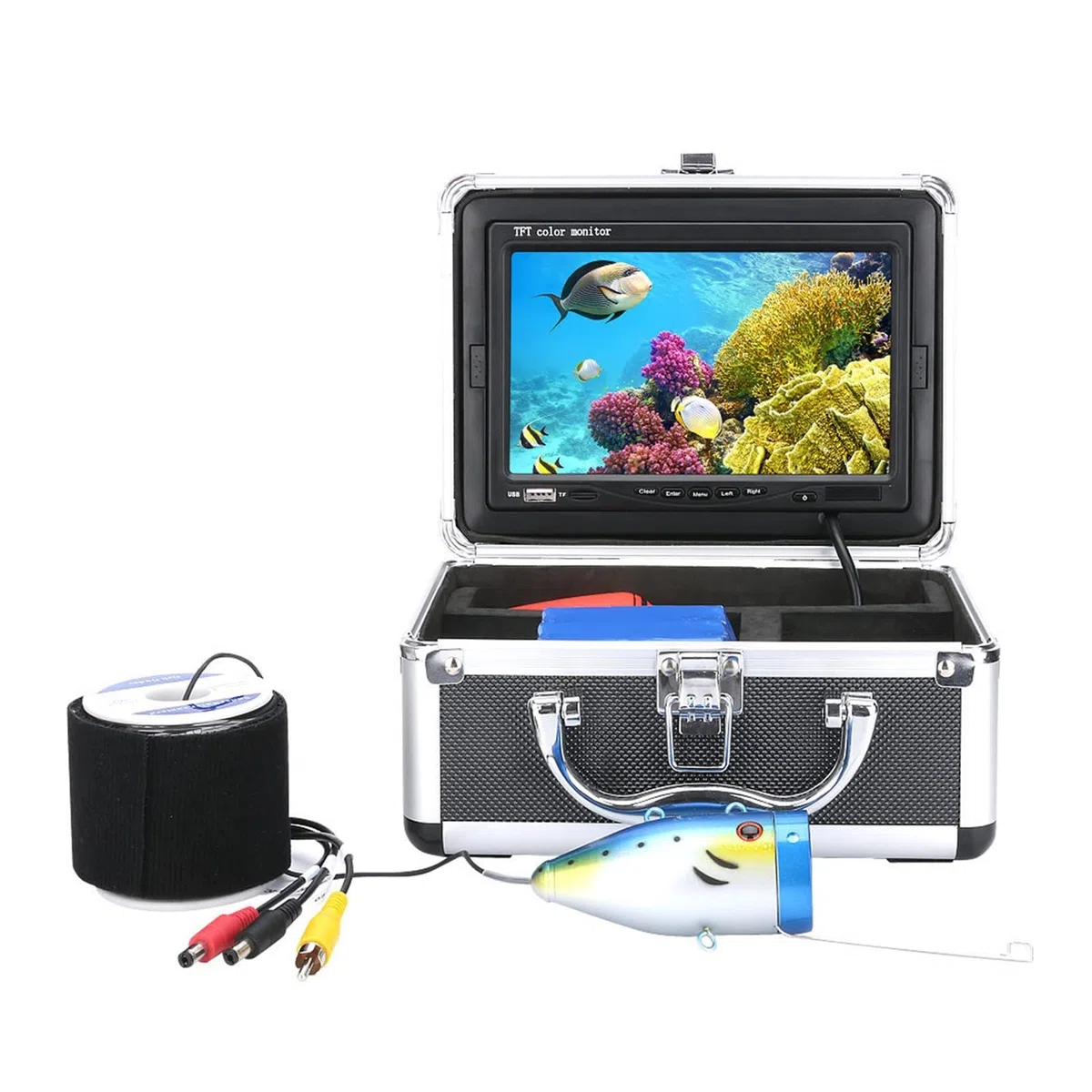 2. 0m / 30m 50m 7 '' Farbe digital LCD 1000TVL. Fischfinder HD-DVR. Recorder wasserdichte Angelvideo Unterwasser-Fischereikamera Multifunktion(SYF001MD-30M)