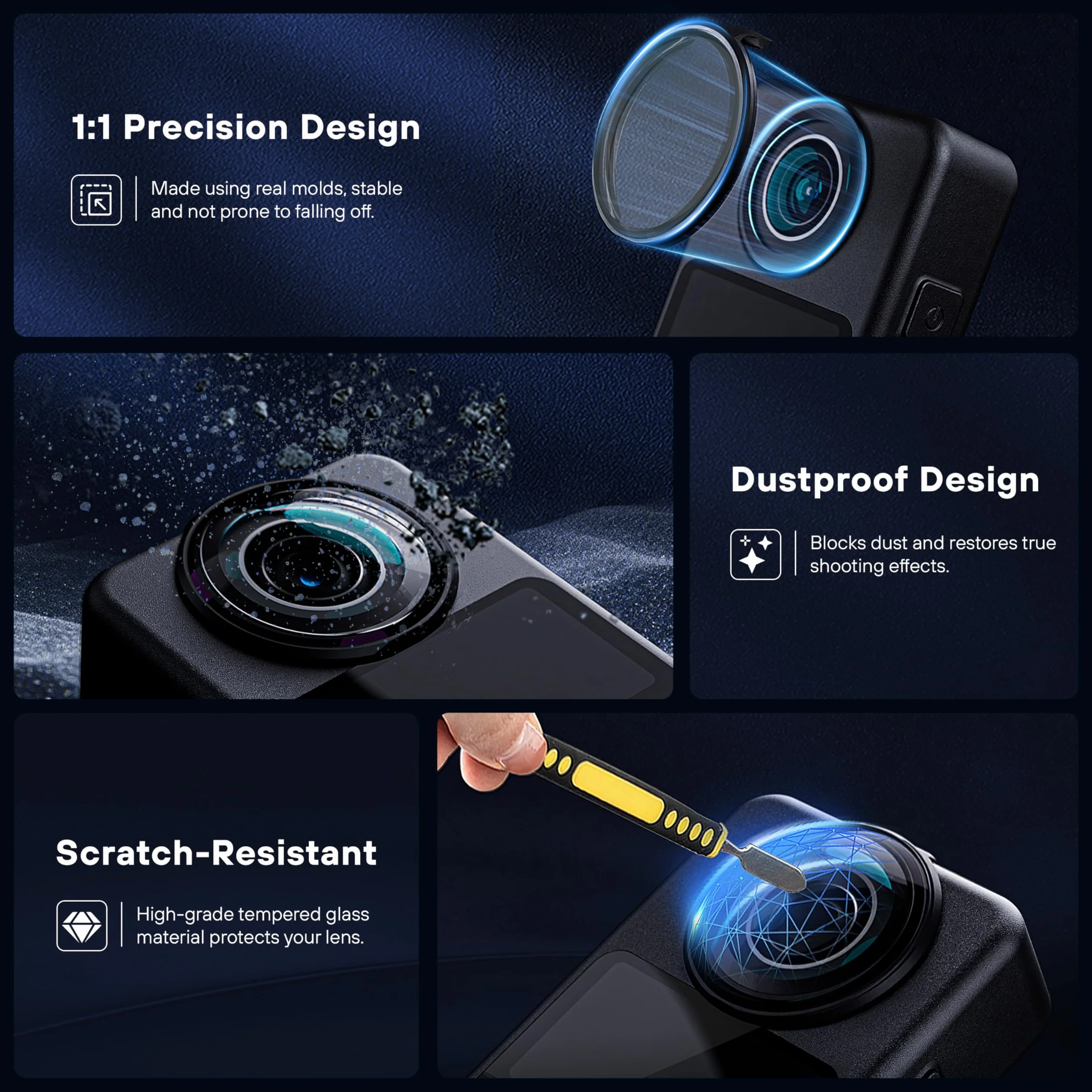 STARTRC PHOTO Objektivschutz&Displayschutz für DJI Osmo 360 Zubehör, PC Linsenschutz + HD Schutzfolie für Osmo 360 Kamera, Kratz- und staubfest, 2er-Pack