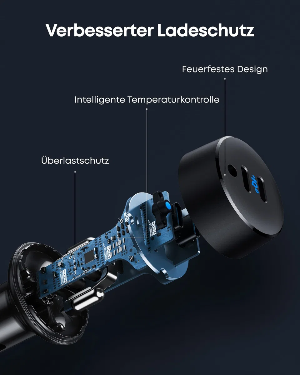 Anker USB C Autoladegerät, PowerIQ 3.0 Typ C Auto Adapter mit 2 Ports 40 W, PowerDrive III Duo mit Netzteil für iPhone 17/16/15 Pro Max, Galaxy S26/25/24, Pixel, iPad Pro und mehr