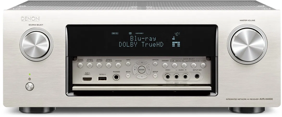 Denon AVR-X4000 SP 7.2 Surround Netzwerk AV-Receiver (Internetradio, 4k-Video, AirPlay, 3X HDMI, DLNA, HD-Audio, 200 Watt) Silber
