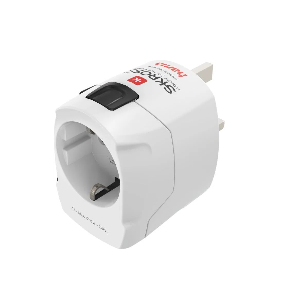 Hama Reiseadapter weltweit (Reiseadapter universal für mehr als 150 Länder, Typ G/Typ B/Typ I/Typ J/Typ L/Typ N, für Geräte mit Steckertyp C, E und F, Schutzkontakt, austauschbare Sicherung) weiß