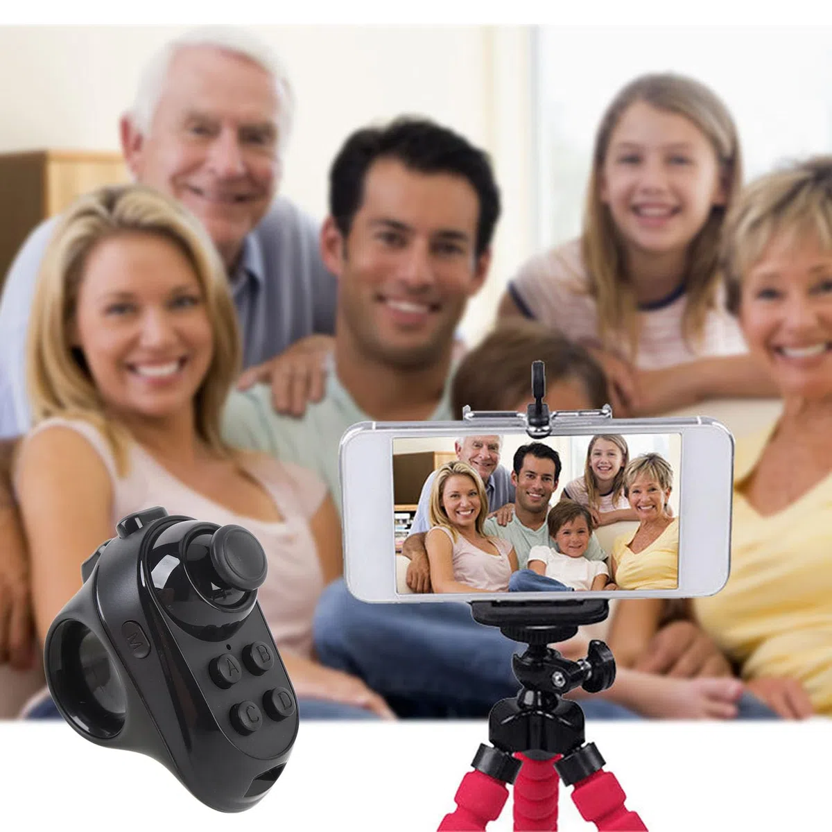 Ouitble Bluetooth VR Fernbedienung Kabelloser VR Controller Gamepad Selfie Timer Joystick mit Blättern für VR -Brillen MobiltelefoneTablets