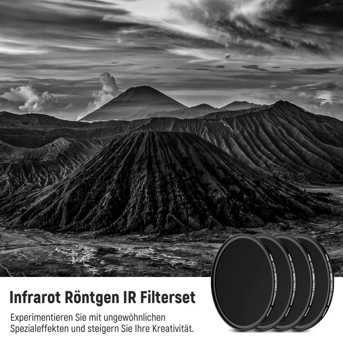 NEEWER 58mm Infrarotfilterset, 4er Pack IR720/IR760/IR850/IR950 Infrarot IR Set mit Tragetasche und Reinigungstuch, kompatibel mit Canon Nikon Sony Panasonic Fuji Kodak IR unterstützten DSLR Kameras