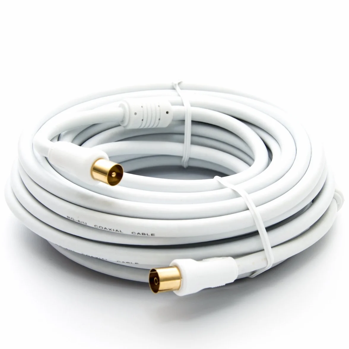 Premium X 30m Antennenkabel TV Anschlusskabel HDTV Full HD, 4K Koaxial-Kabel - Vollmetall-Stecker auf IEC-Buchse für digitales Fernsehen und Radio - DVB-T/T2, DVB-C, DVB-S/S2 - Weiß