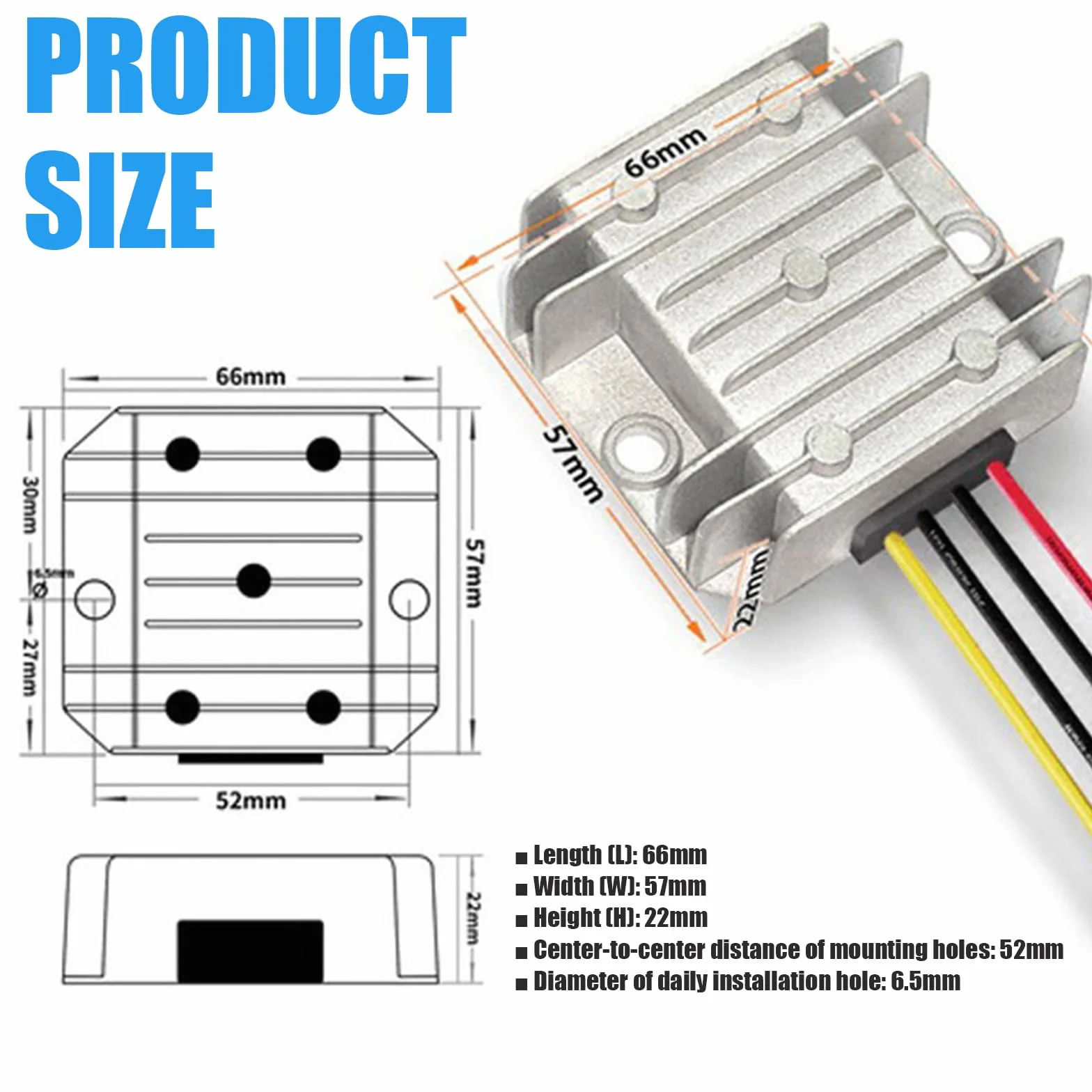 DC 8V-40V auf 12V 5A 60W Spannungswandler, Automatischer Step Up Down DC Spannungsregler-Konverter, IP68 wasserdichter 12V Spannungsstabilisator & Spannungsbegrenzer für Lüftermotor