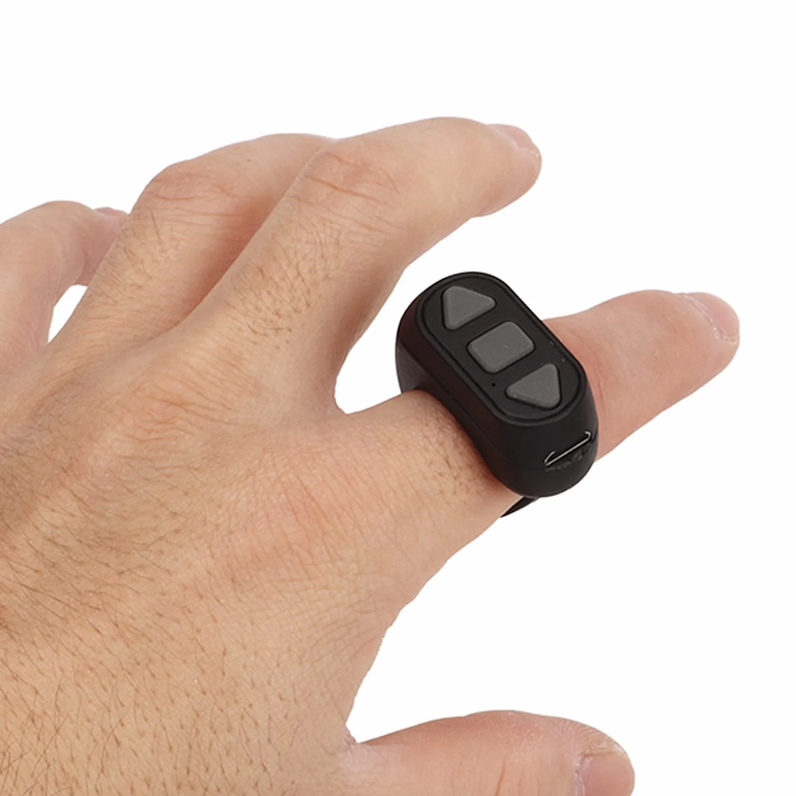 Fingertip Page Turner für, Bluetooth Control Page Turner mit Multisystem-Unterstützung, Wireless Ring Camera Shutter Control für Smartphones Tablets (Schwarz)