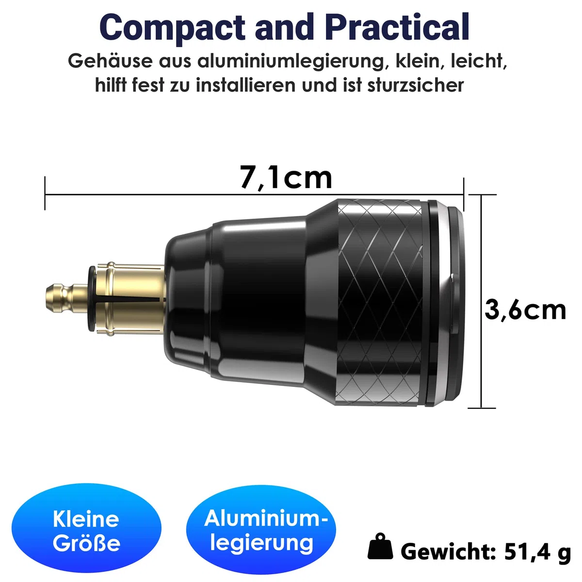 USB Din Hella Steckdose Adapter für BMW Motorrad: USB C PD 30W Ladegerät 12V Wasserdicht EU Typ C USB Stecker QC3.0 Anschluss mit LED Voltmeter für iPhone DC 12-24 Volt Europäisch Ducati Triumph BMW