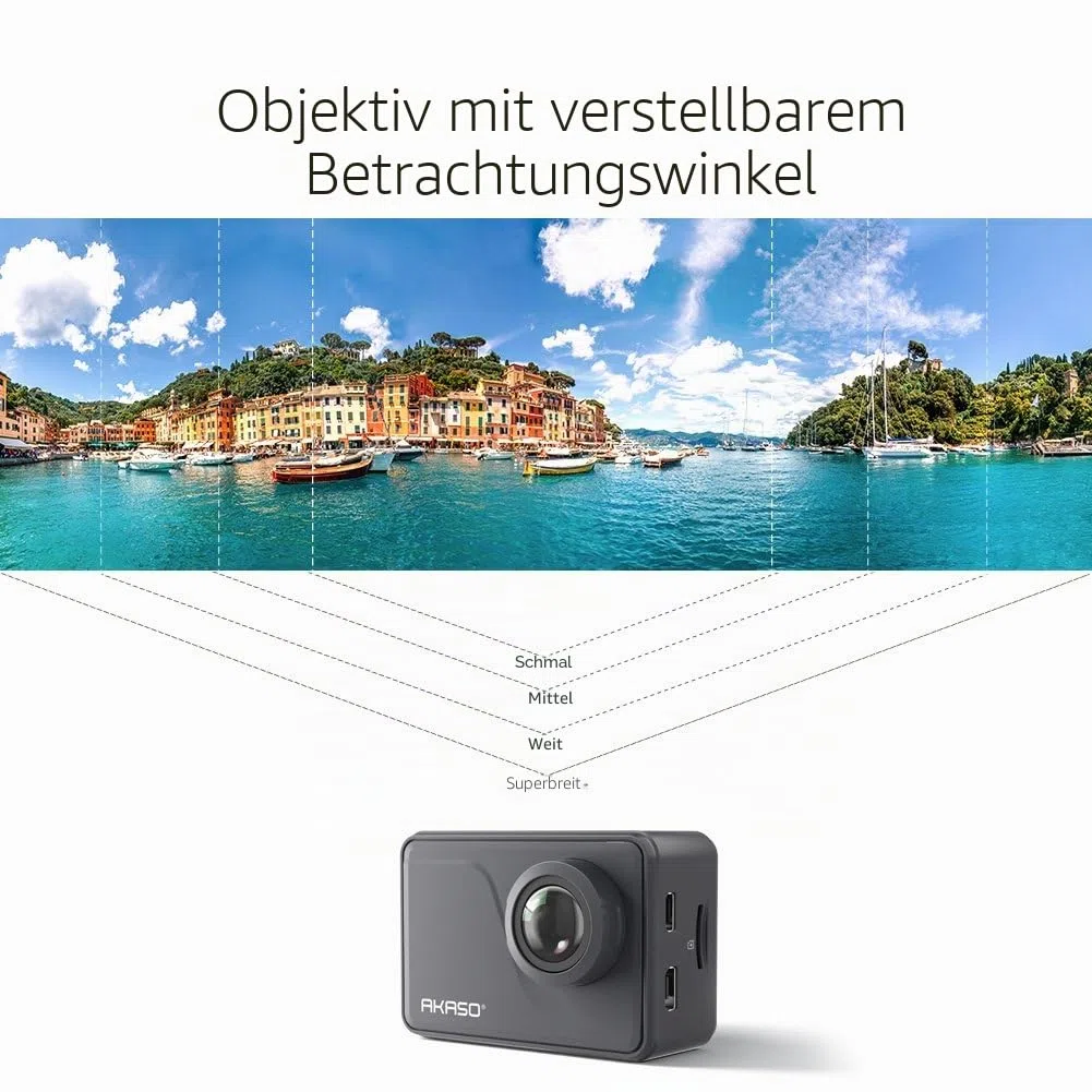 AKASO V50 Pro Sportkamera, 4 K, 30 fps, 20 MP, WiFi – Kamera 4 K, wasserdicht, Ultra HD, EIS-Stabilisator mit Fernbedienung, Touchscreen, Weitwinkel, verstellbar – Unterwasser-Sportkamera 40 m und