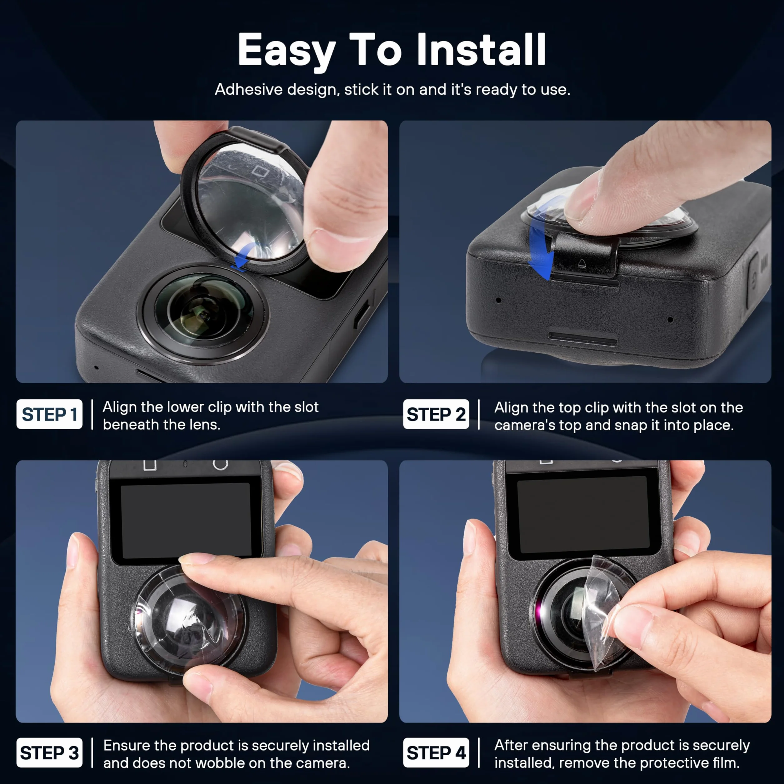 STARTRC PHOTO Objektivschutz&Displayschutz für DJI Osmo 360 Zubehör, PC Linsenschutz + HD Schutzfolie für Osmo 360 Kamera, Kratz- und staubfest, 2er-Pack