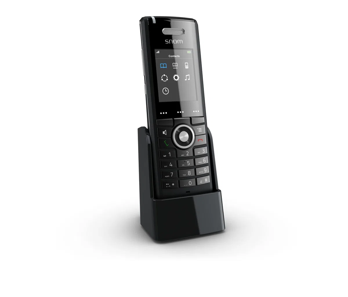 Snom M65 Professional DECT-Mobilteil (250 Stunden Standby, 2 Zoll 176 x 220 Pixel TFT, SW OTA-Upgrade, Vibrationsalarm, Gürtelclip, beleuchtete Tastatur), Schwarz, 00003969