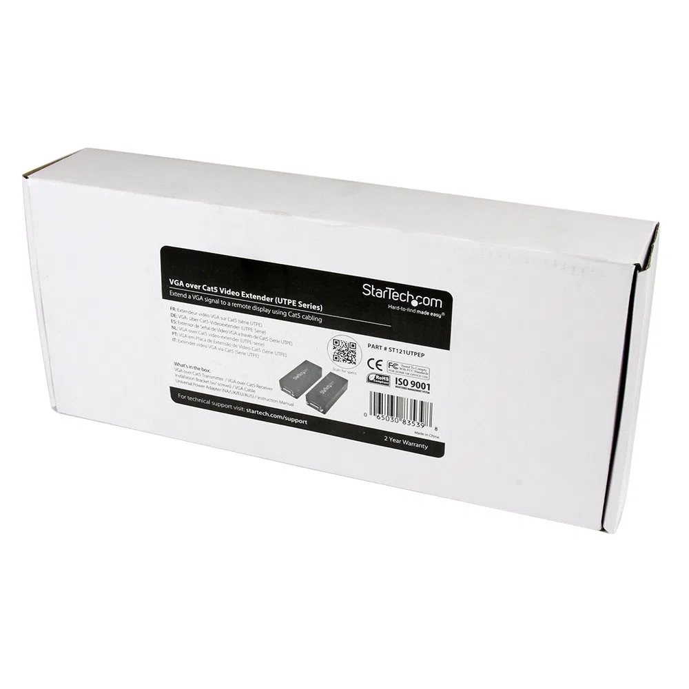 StarTech VGA über Cat 5 Video Extender Set bis 80 Meter - VGA Cat 5 Extender 1280x1024@80m - Verlängert ein VGA Signal über Cat5