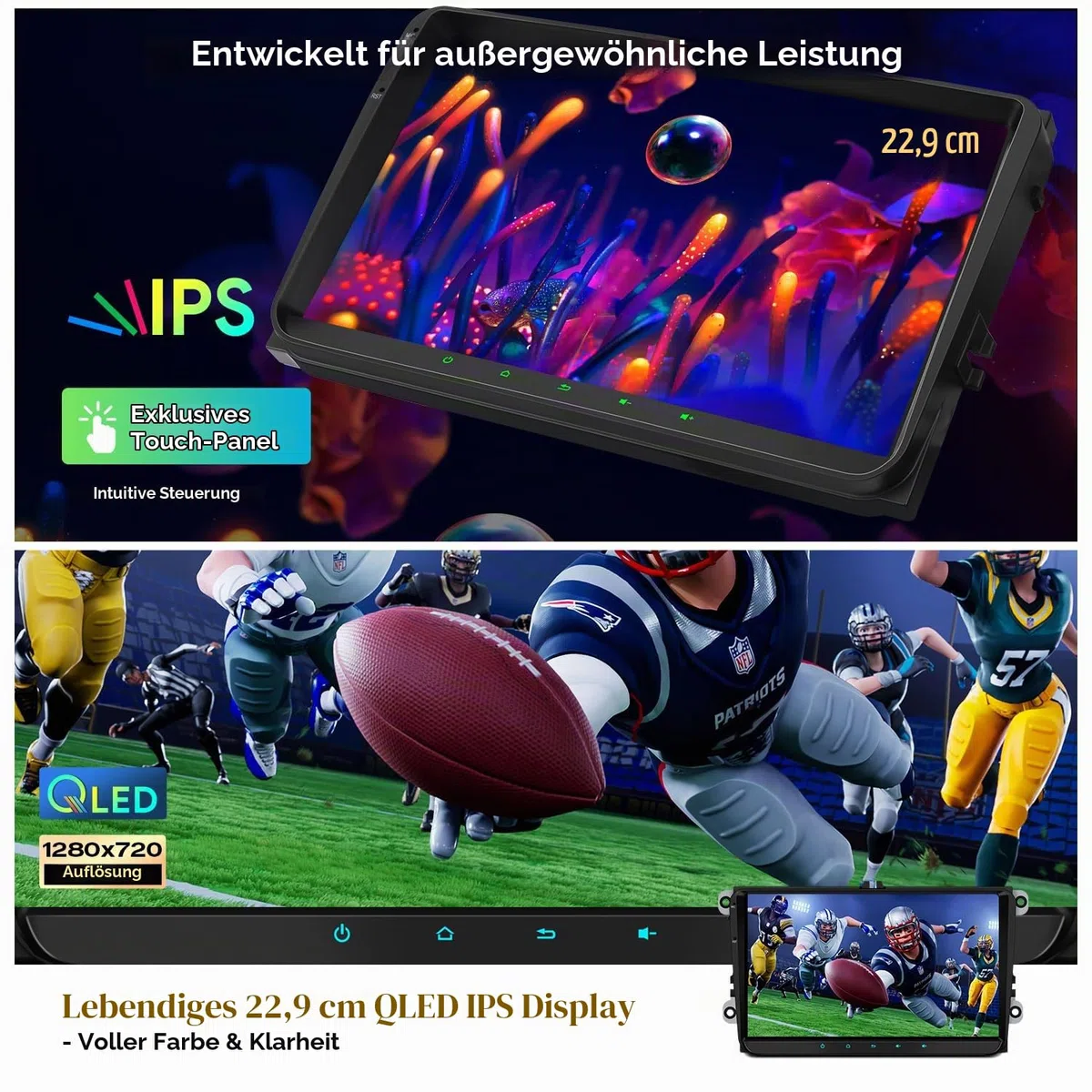 XTRONS Android 14 Autoradio Octa Core 8+128GB für VW T5 Golf MK5 A6 Polo
