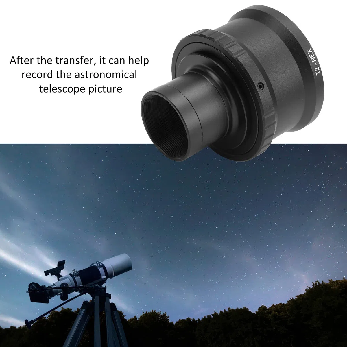 Teleskop Adapter Ring E Mount, 1,25 Zoll T-Ring E-Mount Astronomisches Teleskopadapter Für Spiegellose E-Mount-Kamera