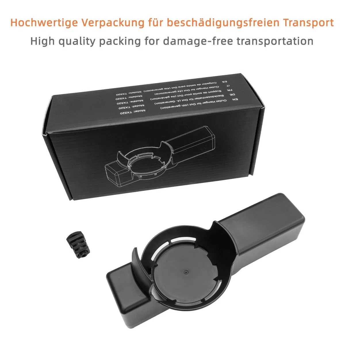 Dot (5. / 4. Generation) Steckdosenhalterung Wandhalterung - Entwickelt in Deutschland - Platzsparende Lösung, Montage ohne Bohren, ohne Kleber, Dot 5/4 Halter (Schwarz)