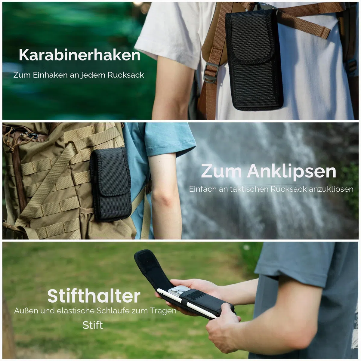 Handy Gürteltasche Premium Gürtel Tasche Handytasche für Galaxy S24 Ultra S23 Ultra S22 Ultra 5G Note 20 Ultra 5G Note 10+ Plus 5G -XL