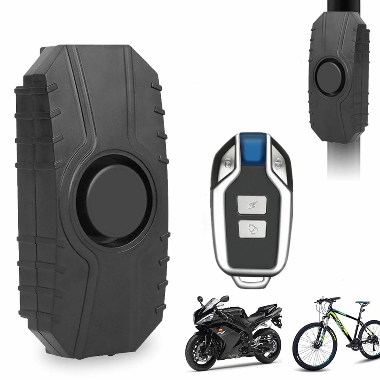 Motorrad Alarmanlage, Anti-Diebstahl Fahrrad Alarm 113dB Laute Vibration Sensing Wireless Anti-Diebstahl Fahrzeug Sicherheits Alarm System mit Fernbedienung für Fahrrad, Motorrad, Roller